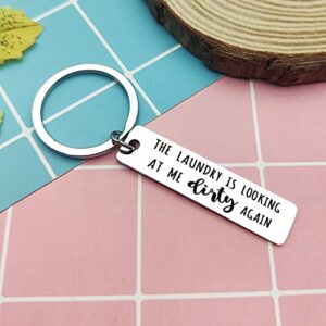 Heigebi Laundry Gift Ideas Laundry Keychain Laundry Room Opening Gift Laundry Room Accessories Funny Keychain Gift for Mom Grandma Christmas Birthday Gift for Best Friends Laundry Worker Gifts