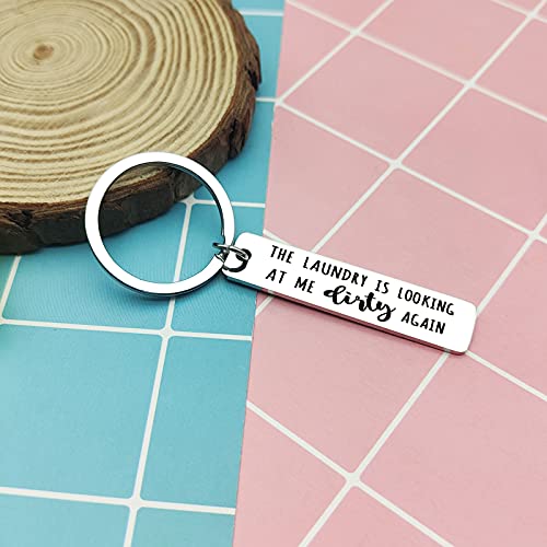 Heigebi Laundry Gift Ideas Laundry Keychain Laundry Room Opening Gift Laundry Room Accessories Funny Keychain Gift for Mom Grandma Christmas Birthday Gift for Best Friends Laundry Worker Gifts