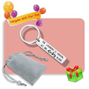 Heigebi Laundry Gift Ideas Laundry Keychain Laundry Room Opening Gift Laundry Room Accessories Funny Keychain Gift for Mom Grandma Christmas Birthday Gift for Best Friends Laundry Worker Gifts