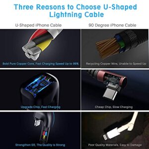 3Pack 90 Degree iPhone Charger 10ft, Apple MFi Certified 10 Feet Lightning Cord Long, Nylon Right Angle 10 Foot Apple iPhone Charging Cable for Apple iPhone 13/12/11/11Pro/11Max/XS/XR /8/7/6S/SE/6/5