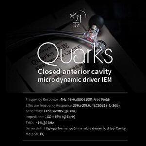 Moondrop Quarks Earphone Closed Anterior Cavity Micro Dynamic Driver IEM Earphone (Without mic)