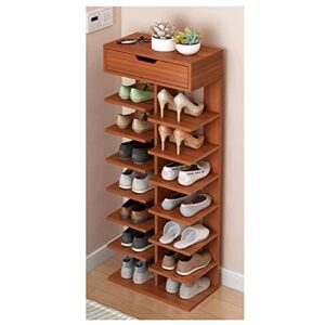 shoe shelf multi-layer household shoe rack economical shoerack space saving door shoe rack simple shoe cabinet home storage (color : wood)