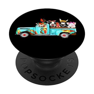 farm pickup truck with farm animals farmer's wife cow girl popsockets swappable popgrip