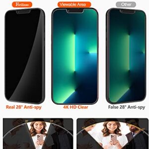 Ferilinso Designed for iPhone 13 Pro Privacy Screen Protector, 2 Pack 9H Anti Spy Tempered Glass with 2 Pack Camera Lens Protector, Case Friendly, Bubble Free, 5G 6.1 Inch, Easy Installation