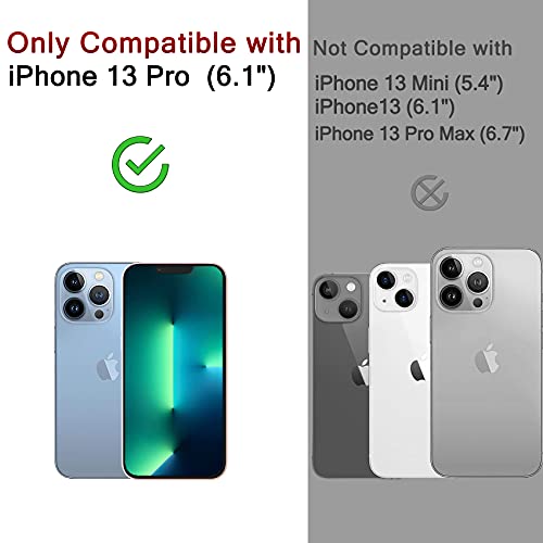 Ferilinso Designed for iPhone 13 Pro Privacy Screen Protector, 2 Pack 9H Anti Spy Tempered Glass with 2 Pack Camera Lens Protector, Case Friendly, Bubble Free, 5G 6.1 Inch, Easy Installation