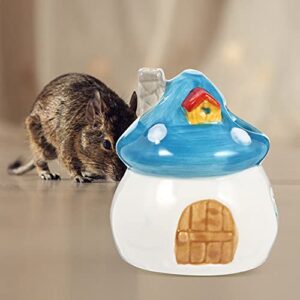 BESPORTBLE Ceramic Hamster Hideout Summer Cool Hamster Nest Mushroom Shape Pet Porcelain House for Mini Animals Guinea Pig Gerbil Ferret Syrian Hamster Chinchilla Rat Cave