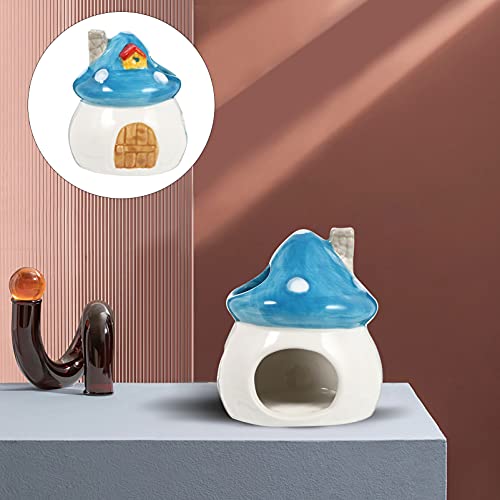 BESPORTBLE Ceramic Hamster Hideout Summer Cool Hamster Nest Mushroom Shape Pet Porcelain House for Mini Animals Guinea Pig Gerbil Ferret Syrian Hamster Chinchilla Rat Cave