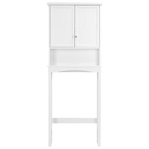 UTEX Bathroom Storage Over The Toilet, Bathroom Cabinet Organizer with Adjustable Shelves and Double Doors, White