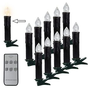 gedengni black taper candles with remote battery operated taper candlesticks for halloween party christmas decoration