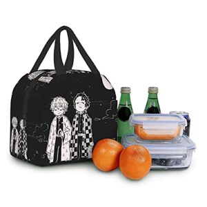 WCRSAIN Anime Insulated Lunch Box Men Durable Reusable Cooler Tote Bag with Front Pouch for Beach Work Travel Picnic Hiking