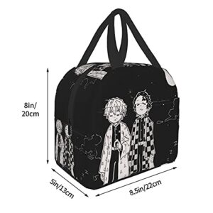 WCRSAIN Anime Insulated Lunch Box Men Durable Reusable Cooler Tote Bag with Front Pouch for Beach Work Travel Picnic Hiking