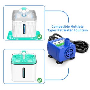 Wismika Replacement Pump for 84oz/2.5L Cat Water Fountain Ultra Quiet Long Lifespan Water Fountain Pump with 6ft USB Cable& LED Lights