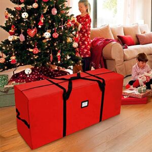 AerWo Christmas Tree Storage Bag Extra Large Christmas Storage Containers, Fits Up to 9 Ft Artificial Trees, Heavy-Duty Waterproof 600D Oxford Xmas Holiday Tree Storage Bag (65” x 31” x 15”, Red)