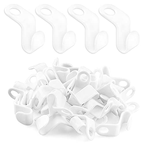 100 PCS Clothes Hanger Connector Hooks White Cascading Clothes Hangers Hooks Clothes Closet Cascading Connection Hooks for Space Saving Closet Cascading Clothes Hangers (White)