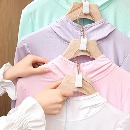 100 PCS Clothes Hanger Connector Hooks White Cascading Clothes Hangers Hooks Clothes Closet Cascading Connection Hooks for Space Saving Closet Cascading Clothes Hangers (White)