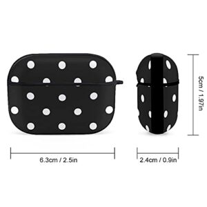 YouTary Polka Dot Black and White Simple Pattern Apple Airpods pro Case Cover with Keychain, Headphone Cover Unisex Shockproof Protective Wireless Charging Headset Accessories