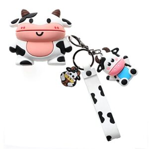 3d milk cow case for airpod pro/pro 2nd,3d cartoon cute dairy cattle case for kids girls teens boys,fashion kawaii character milch cow soft case with cow pendant for airpod pro 2019/pro 2nd 2022
