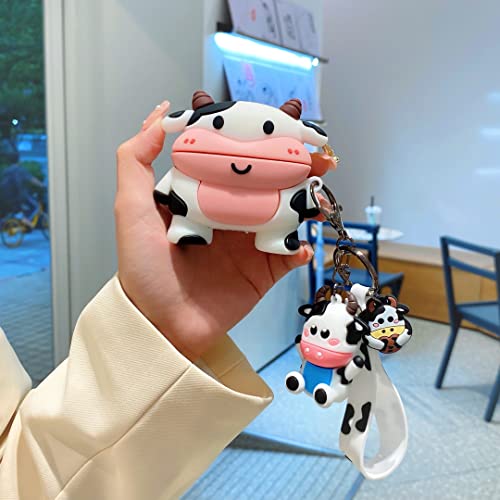 3D Milk Cow Case for Airpod Pro/Pro 2nd,3D Cartoon Cute Dairy Cattle Case for Kids Girls Teens Boys,Fashion Kawaii Character Milch Cow Soft Case with Cow Pendant for Airpod Pro 2019/Pro 2nd 2022