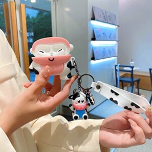 3D Milk Cow Case for Airpod Pro/Pro 2nd,3D Cartoon Cute Dairy Cattle Case for Kids Girls Teens Boys,Fashion Kawaii Character Milch Cow Soft Case with Cow Pendant for Airpod Pro 2019/Pro 2nd 2022