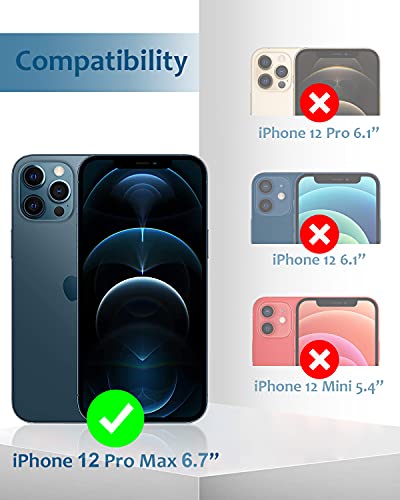 [2 Pack] Tamoria iPhone 12 Pro Max Camera Lens Protector Metal Plus Tempered Glass Camera Cover Oneness Design, Support LIDAR Scanner, Explosion-Proof iPhone 12 Pro Max 6.7 Inch Accessories Blue