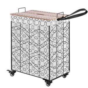 fiona's magic laundry cart with wheels, rolling hamper with handles, laundry basket with heavy duty rolling lockable wheels