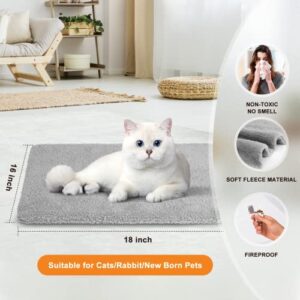 SHU UFANRO Heated Cat Bed,6 Adjustable Temperature Pet Heating Pad Indoor for Dogs Cats Waterproof Dogs Heating Mat with Timer, Auto Power Off,Chew Resistant Cord Warm House Electric Pet Pad