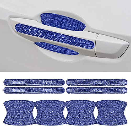 Bohisen 8pcs Bling Car Kit Car Door Handle Protector Shiny Rhinestones Scratch-Resistant Stickers Door Cup Handle Protective Film for Car