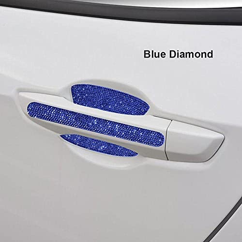 Bohisen 8pcs Bling Car Kit Car Door Handle Protector Shiny Rhinestones Scratch-Resistant Stickers Door Cup Handle Protective Film for Car