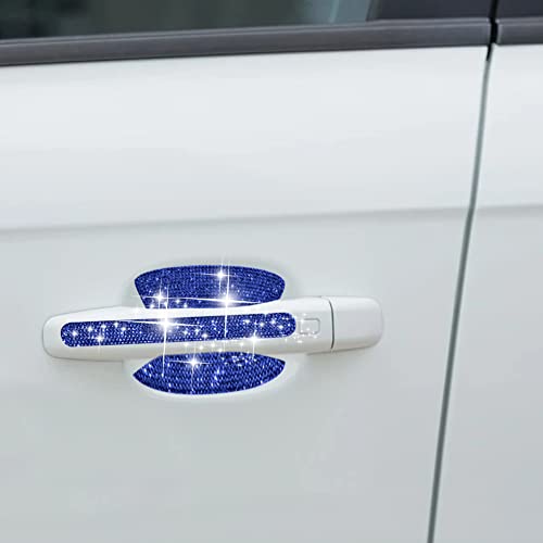 Bohisen 8pcs Bling Car Kit Car Door Handle Protector Shiny Rhinestones Scratch-Resistant Stickers Door Cup Handle Protective Film for Car