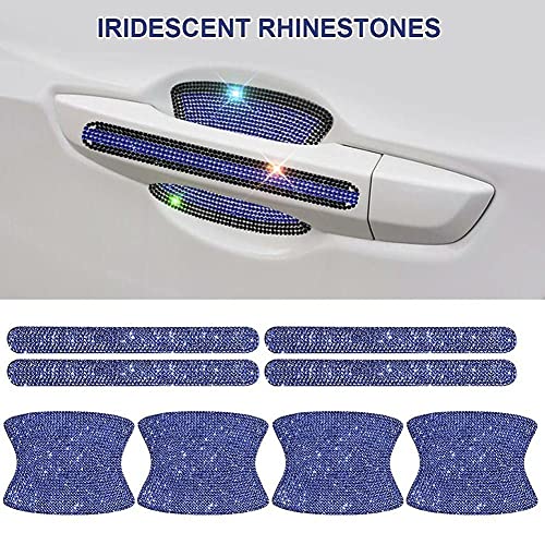 Bohisen 8pcs Bling Car Kit Car Door Handle Protector Shiny Rhinestones Scratch-Resistant Stickers Door Cup Handle Protective Film for Car