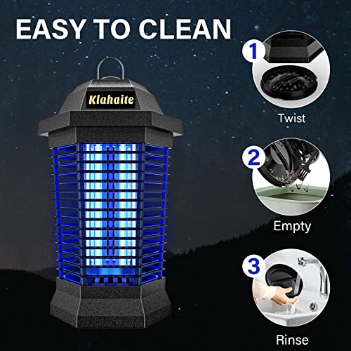 Klahaite Electric Bug Zapper Outdoor, Mosquito Zapper Indoor, Fly Zapper, Fly Trap, Mosquito Killer for Home Backyard Patio