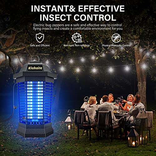 Klahaite Electric Bug Zapper Outdoor, Mosquito Zapper Indoor, Fly Zapper, Fly Trap, Mosquito Killer for Home Backyard Patio