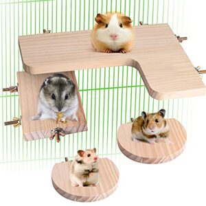 chinchilla cage accessories wooden platform,rat cage accessories chinchilla toys dwarf hamster cage standing pedals, sturdy standing and jumping wooden board for rat cage chinchilla cage parrot cage