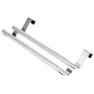 Towel Rack, Double-Layer Stainless Steel Bathroom Rack with Adjustable Rod, Hung on Cabinet, Table, Wall, Door, Suitable for Bedroom, Bathroom, Kitchen, Garage