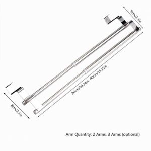 Towel Rack, Double-Layer Stainless Steel Bathroom Rack with Adjustable Rod, Hung on Cabinet, Table, Wall, Door, Suitable for Bedroom, Bathroom, Kitchen, Garage