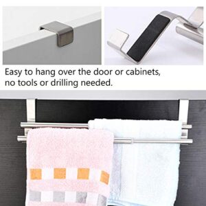 Towel Rack, Double-Layer Stainless Steel Bathroom Rack with Adjustable Rod, Hung on Cabinet, Table, Wall, Door, Suitable for Bedroom, Bathroom, Kitchen, Garage