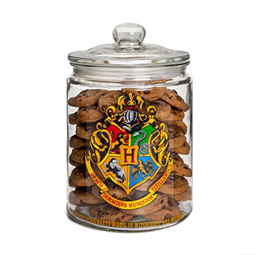 Paladone Harry Potter Hogwarts Glass Cookie Jar - Kitchen Accessory - Official Merchandise