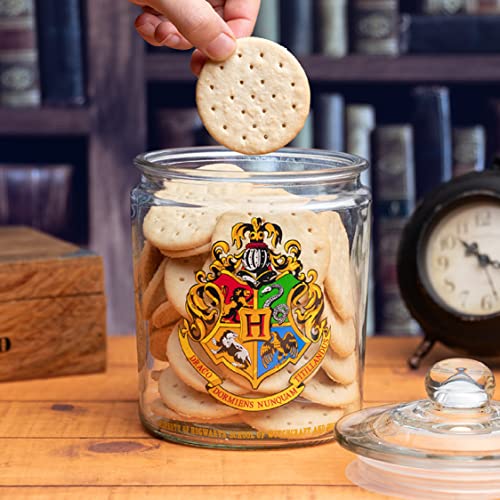 Paladone Harry Potter Hogwarts Glass Cookie Jar - Kitchen Accessory - Official Merchandise