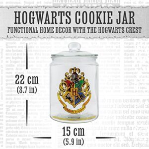 Paladone Harry Potter Hogwarts Glass Cookie Jar - Kitchen Accessory - Official Merchandise