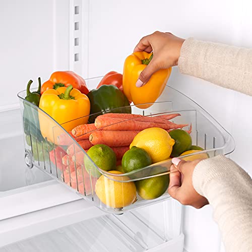 YouCopia RollOut Fridge Drawer 10", Clear BPA-Free Refrigerator Bin Organizer and Storage with Adjustable Dividers