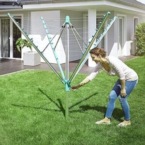 Leifheit Rotary Dryer Linomatic 500 Easy Umbrella Clothesline, Silver