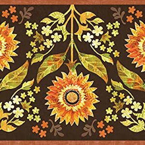 Studio M Floor Flair Indian Summer Floral Bold Floral - 3 x 5 Ft Decorative Vinyl Rug - Non-Slip, Waterproof Floor Mat - Easy to Clean, Ultra Low Profile - Printed in The USA