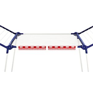 Leifheit Pegasus 180 Gullwing Drying Rack with 19.7 Yards of Hanging Space, White and Blue