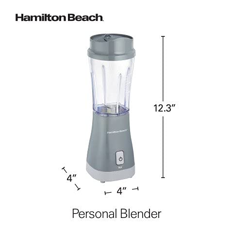 Hamilton Beach Single Serve Personal Smoothie Blender with 14 oz. Travel Cup and Lid,, 4.00x5.00x11.25inch