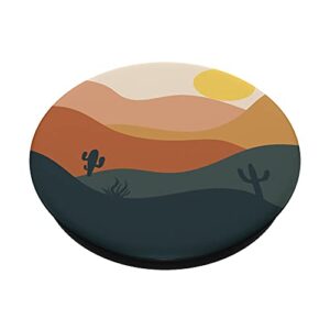 Abstract Mountains Cactus Desert Landscape in Terracotta PopSockets Swappable PopGrip