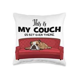 let's love bulldogs store this is my couch-go sit over there-funny dog owner throw pillow, 16x16, multicolor