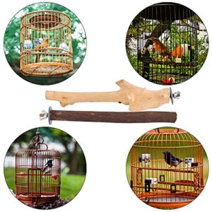 4 PCS Bird Perch Natural Wood Stands for Parrots Cage Accessories Standing Branches for Parrots Gnawing Chewing Wooden Rod Perches Bifurcation Nature Vines for Budgies 25cm Bird Toy Cage Decoration