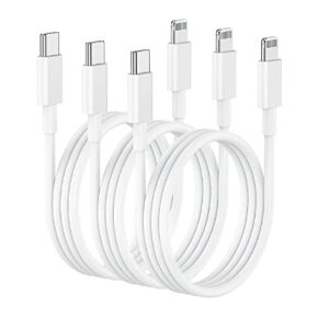 3pack 10ft usb c to lightning cable, [apple mfi certified] fast charger for iphone 13/12 pro max/12 mini/11 pro/x/xs/xr/8 /ipad/airpod, type c port support long charging cord 10 foot