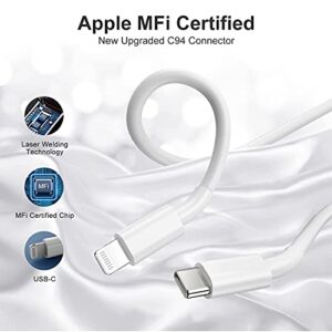 3Pack 10ft USB C to Lightning Cable, [Apple MFi Certified] Fast Charger for iPhone 13/12 Pro Max/12 mini/11 Pro/X/XS/XR/8 /iPad/AirPod, Type C Port Support Long Charging Cord 10 Foot