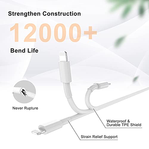 3Pack 10ft USB C to Lightning Cable, [Apple MFi Certified] Fast Charger for iPhone 13/12 Pro Max/12 mini/11 Pro/X/XS/XR/8 /iPad/AirPod, Type C Port Support Long Charging Cord 10 Foot